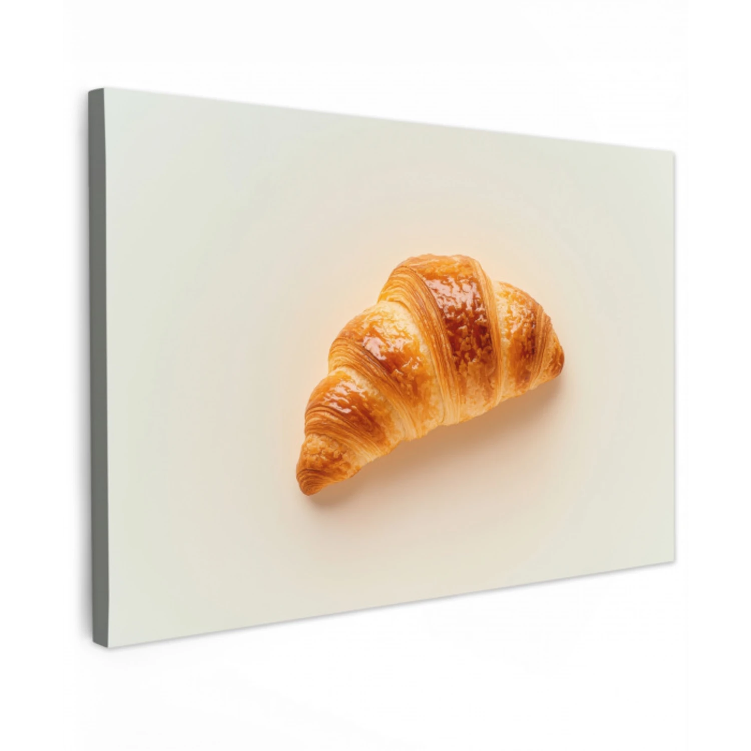 Croissant - Brood - Beige Tuinposter op houten frame 2 cm dik klein -3d