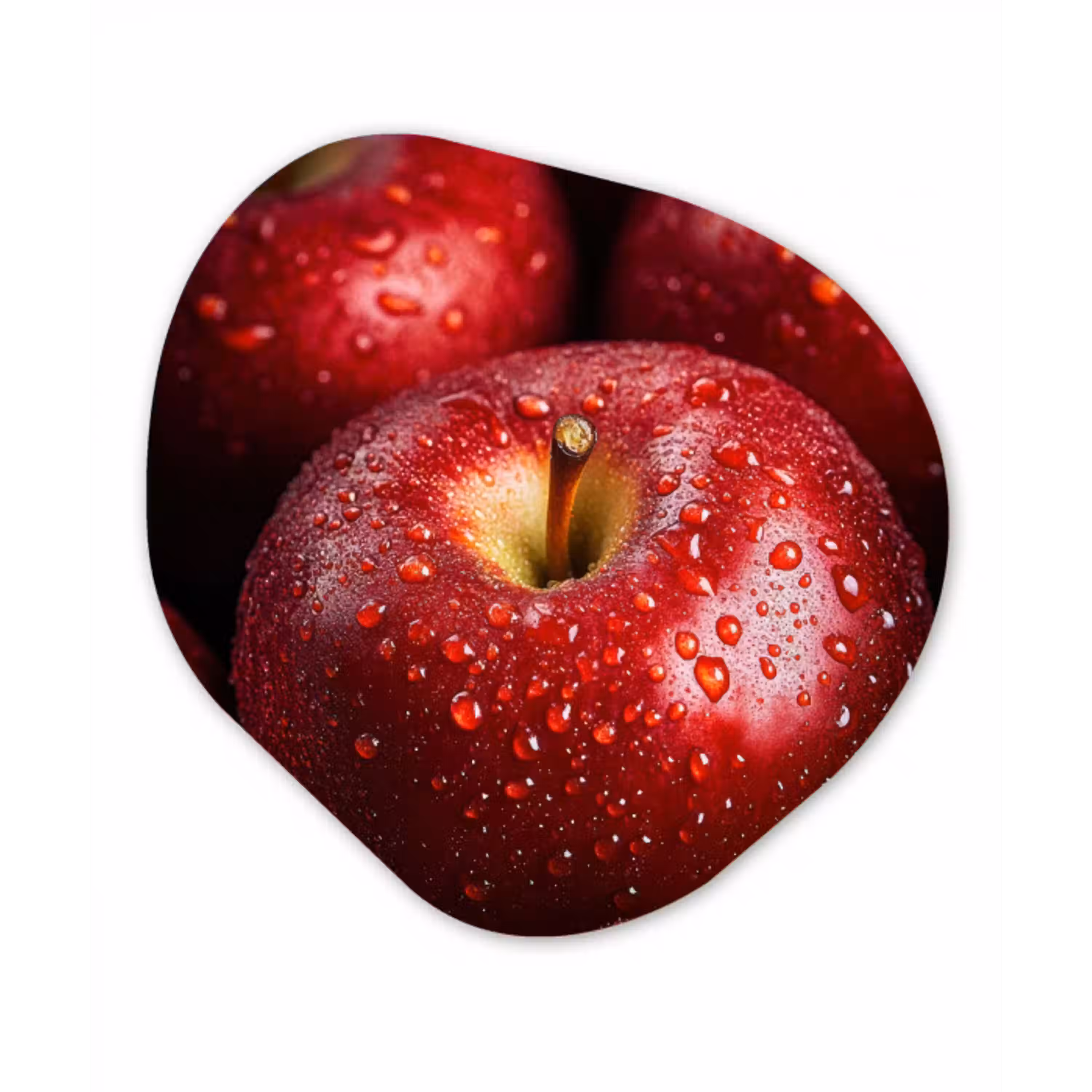 Rood - Appels - Fruit Wandcirkel Organisch Aluminium middel -3d