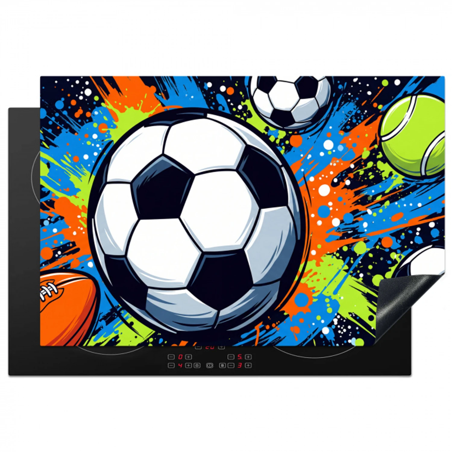 Sport - Ballen - Kleurrijk Inductie beschermer vinyl 3mm klein -3d