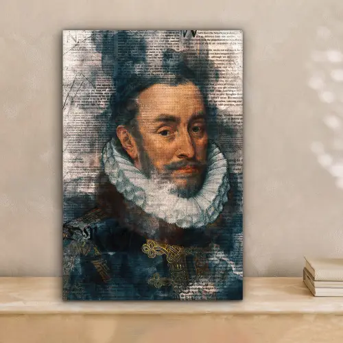 Willem van Oranje - Adriaen Thomasz - Krant canvas 2cm klein -sfeer1