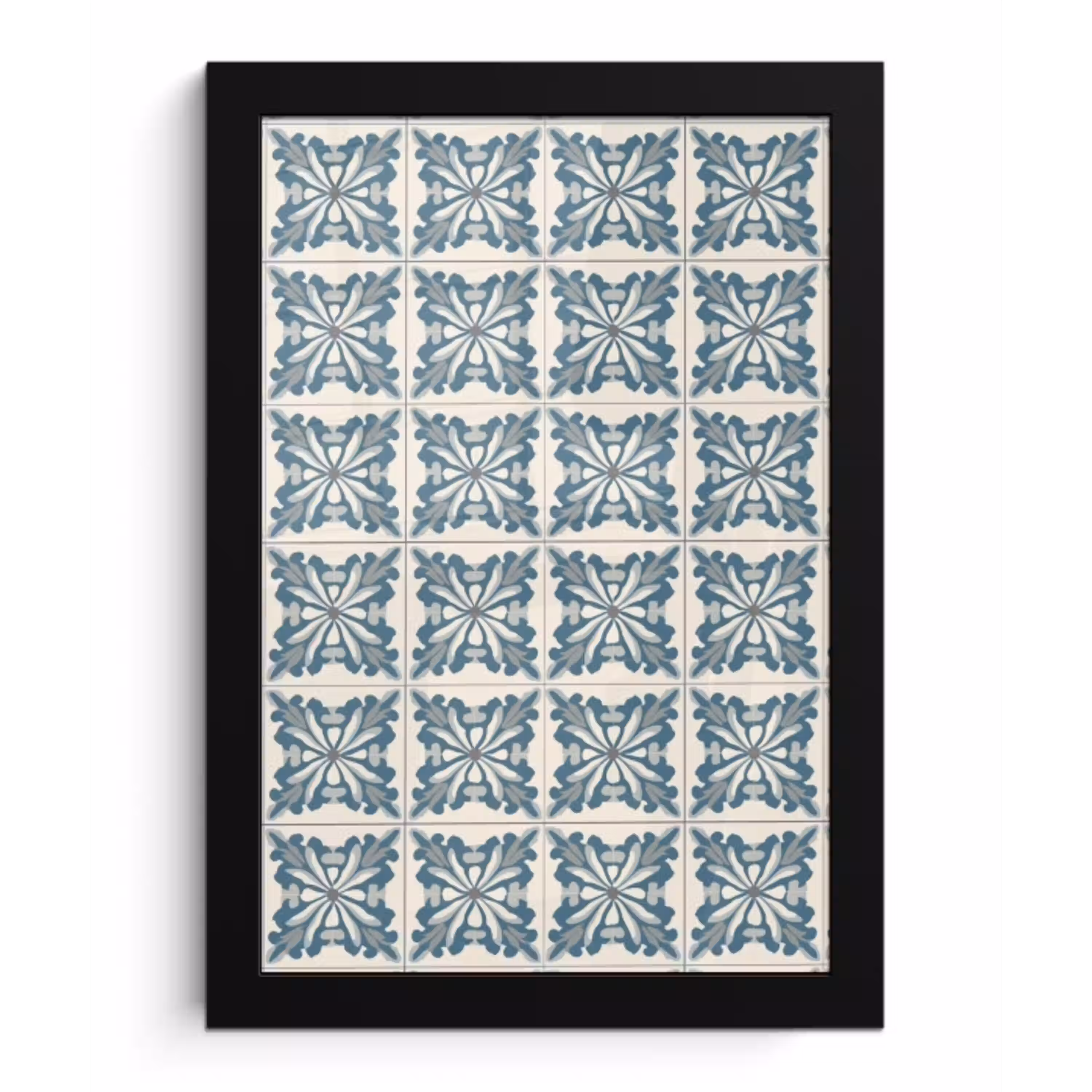 Dessin - Tegel - Blauw fotolijst zwart zonder passe partout klein 224 -3d