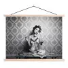 Chic - Vrouw - Zwart - Wit textielposter latten blank klein -3d