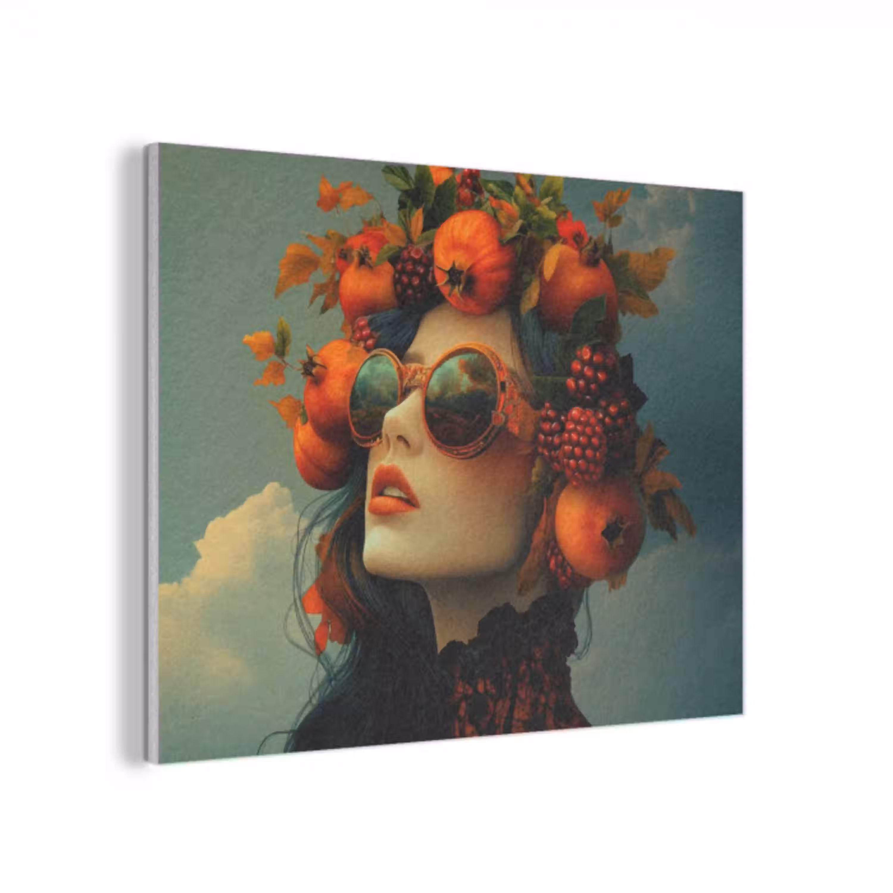 Vrouw - Granaatappel - Herfst - Zonnebril PET vilt klein -3d