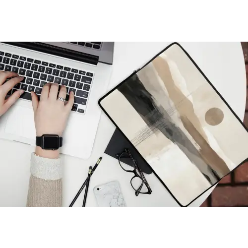 Minimalistisch - Landschap - Dimensie laptophoes neopreen klein -bureau