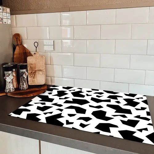 Vormen - Zwart - Onregelmatig Inductie beschermer vinyl 3mm klein 276 -sfeer3