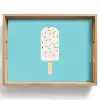 Ijsje - Stokje - Sprinkles - Lichtblauw Dienblad Rechthoek middel -z3d_shopping