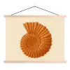 Schelp - Oranje - Ribbels textielposter latten blank klein -3d