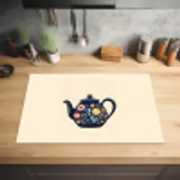 Theepot - Kleurrijk - Bloemen Inductie beschermer vinyl 3mm klein -sfeer5