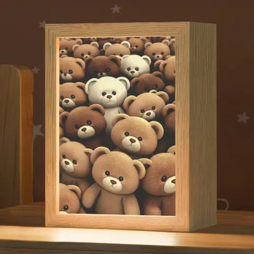 Teddybeer - Knuffel - Bruin - Beer - Jongens - Meisjes Light Box met kabel klein -zzz_3d_website