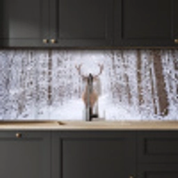 Hert - Winter - Bos - Natuur - Wit keuken achterwand 2 middel -sfeer1