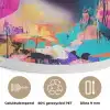 Vrouw - Portret - Abstract - Paars Akoestische PET Vilt - Rond klein -closeup_NL
