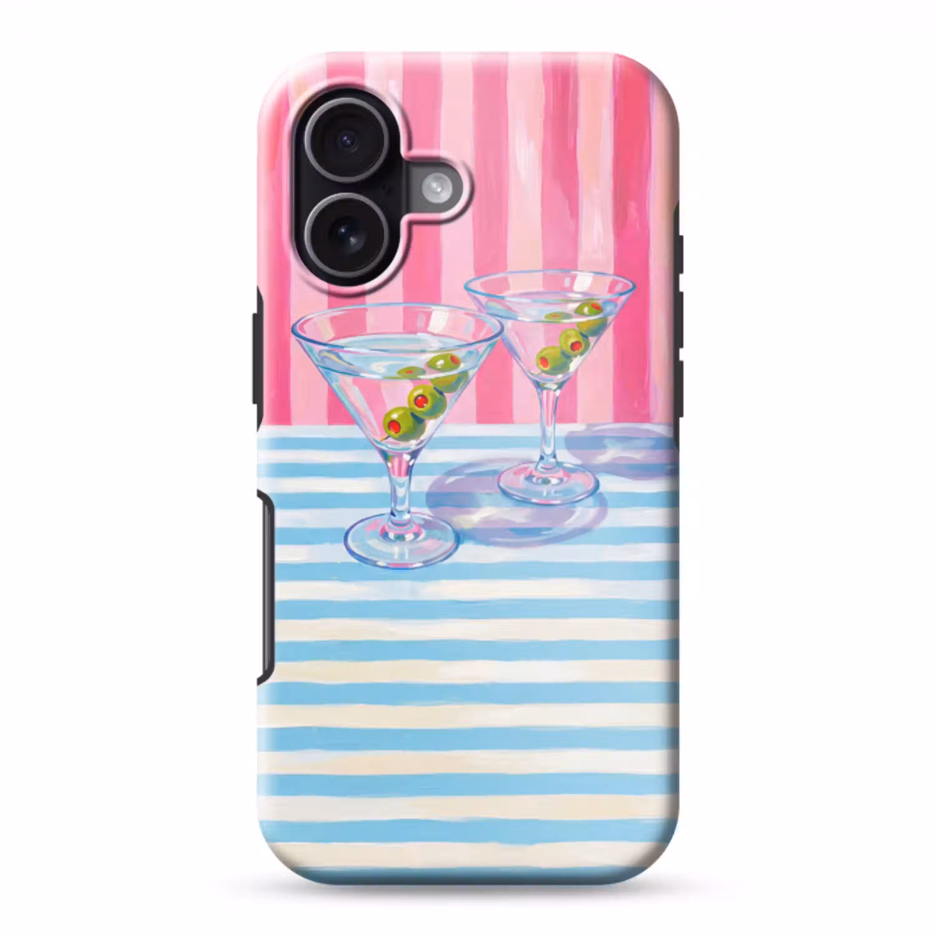 Cocktail - Olijven - Kunst - Modern - Roze Toughcase MagSafe Apple iPhone 17 klein -3d