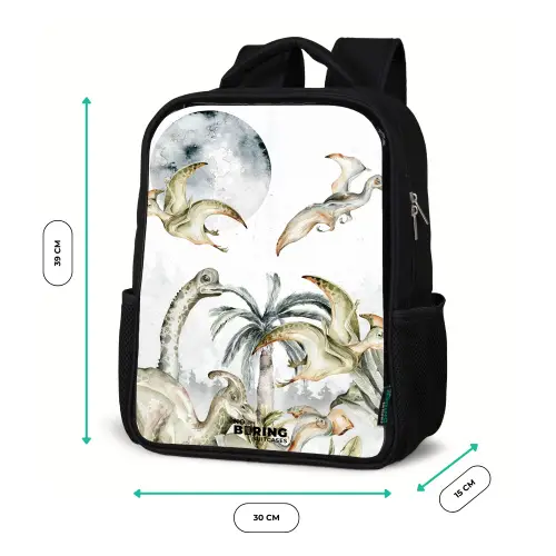 Dino's in de jungle Rugzak - Zwart middel -productfoto_formaten