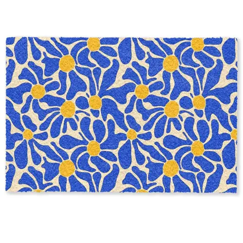 Abstract - Bloem - Blauw Deurmat klein 898 -zkaufland3d