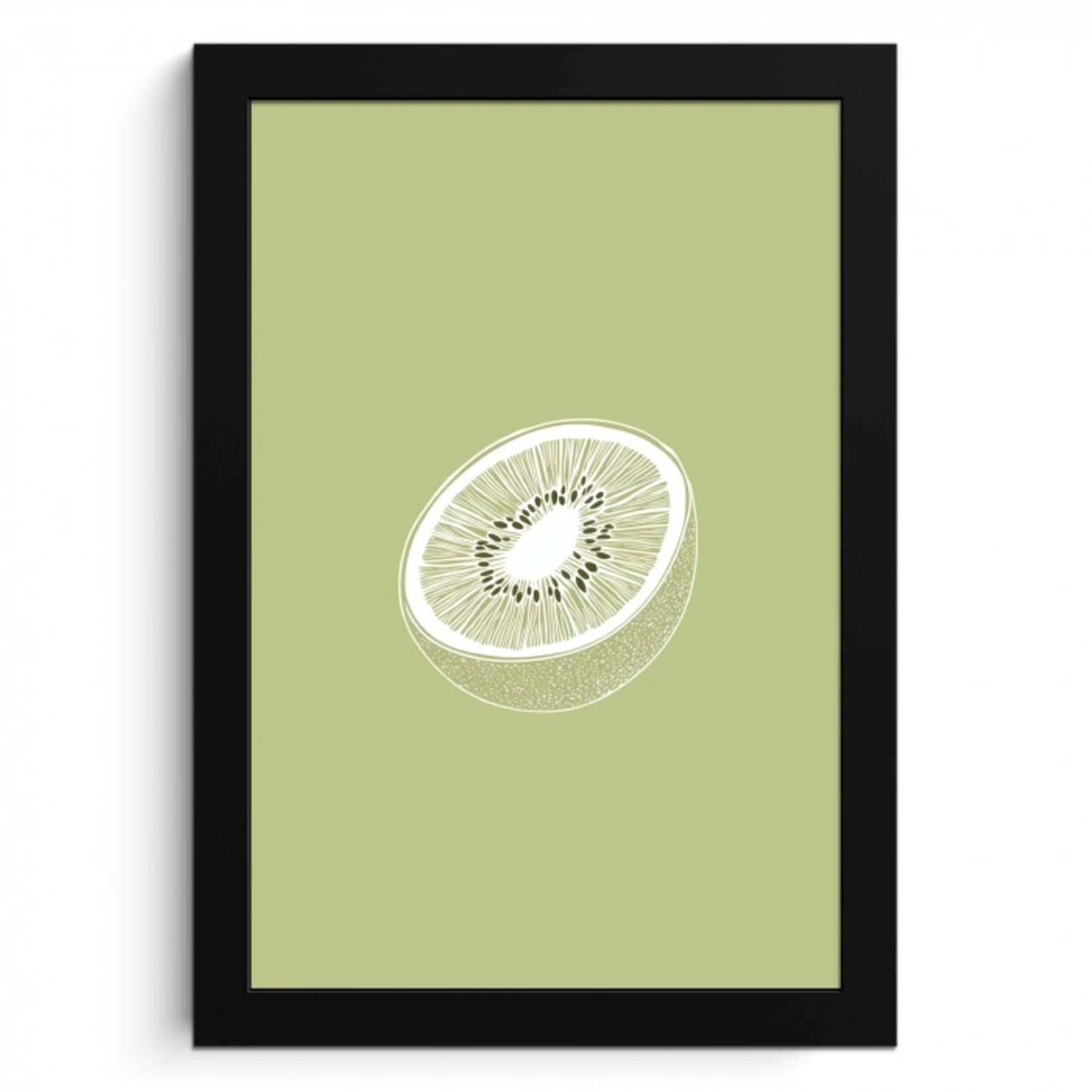Kiwi - Lijntekening - Minimalistisch - Groen KitchenYeah - Keuken - Fotolijst klein -3d