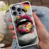 Lippen - Graffiti - Expressief Hoesje iPhone 16 Pro Max met koord klein -sfeer3