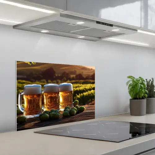 Bier - Hop - Landschap keuken achterwand spatscherm klein -3d_schuin