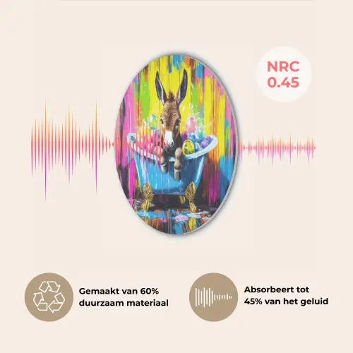 Ezel - Badkuip - Roze - Schuim Akoestische PET Vilt - Rond klein -USP_NL