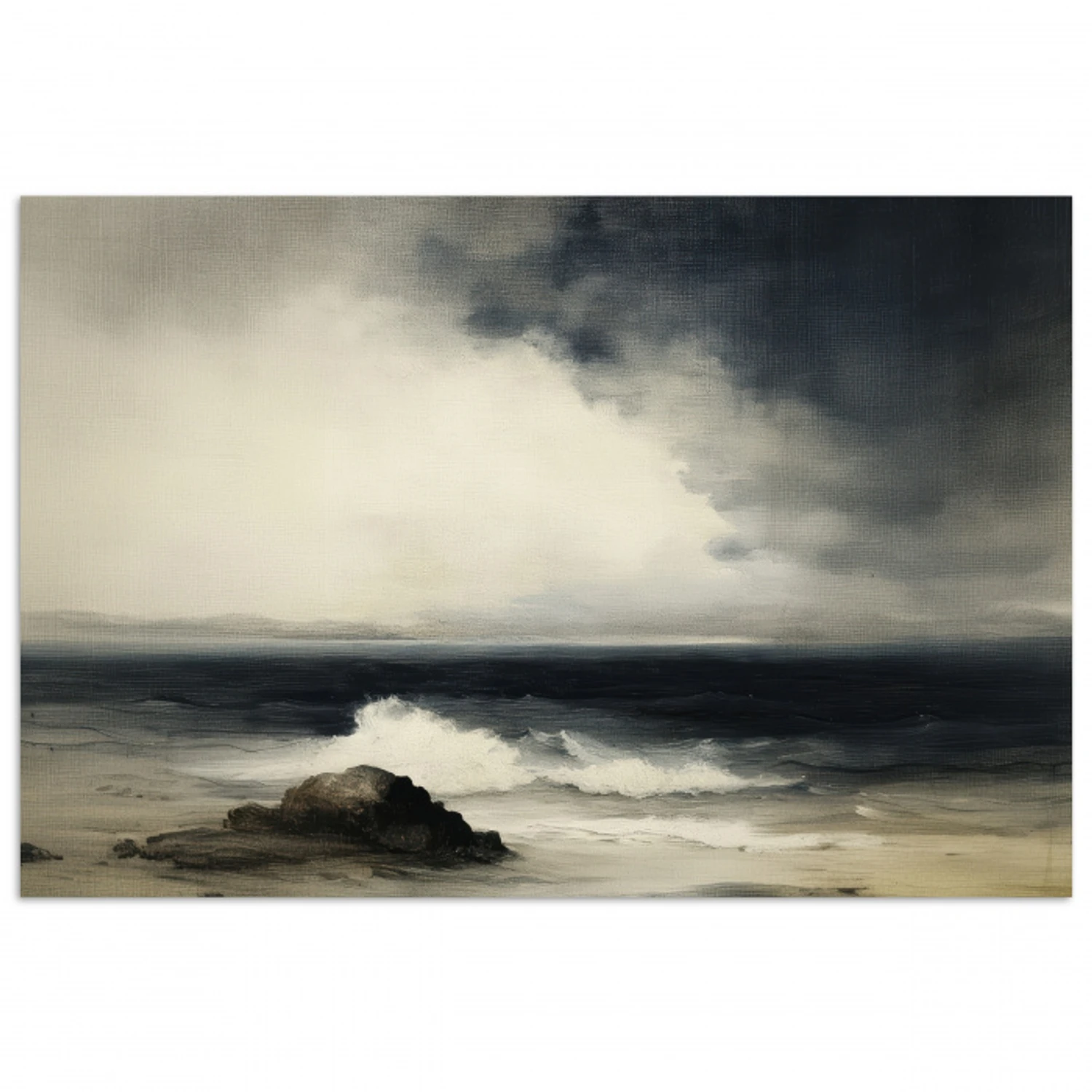 Zee - Rotsen - Storm poster papier klein -3d