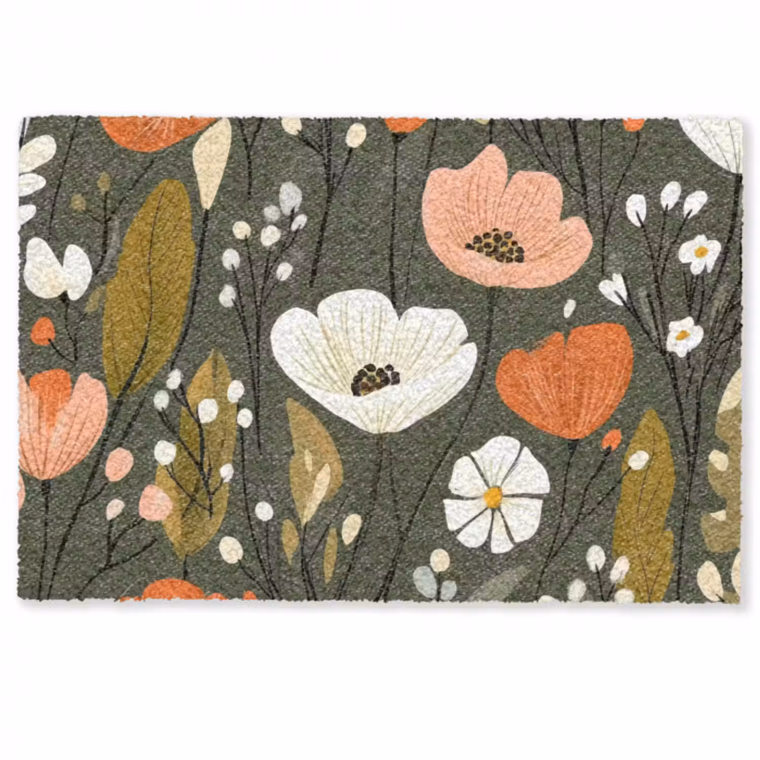 Fußmatte - Blumen - Illustration - Grün