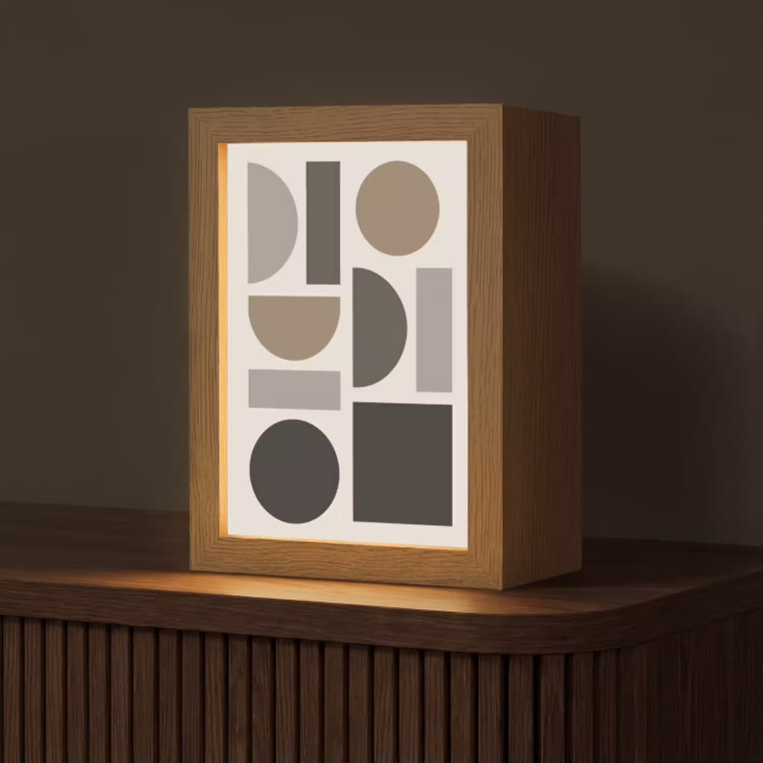 Natuurlijke tinten - Grafisch - Verticale compositie Light Box met kabel (Tafellamp) klein -z3d_website