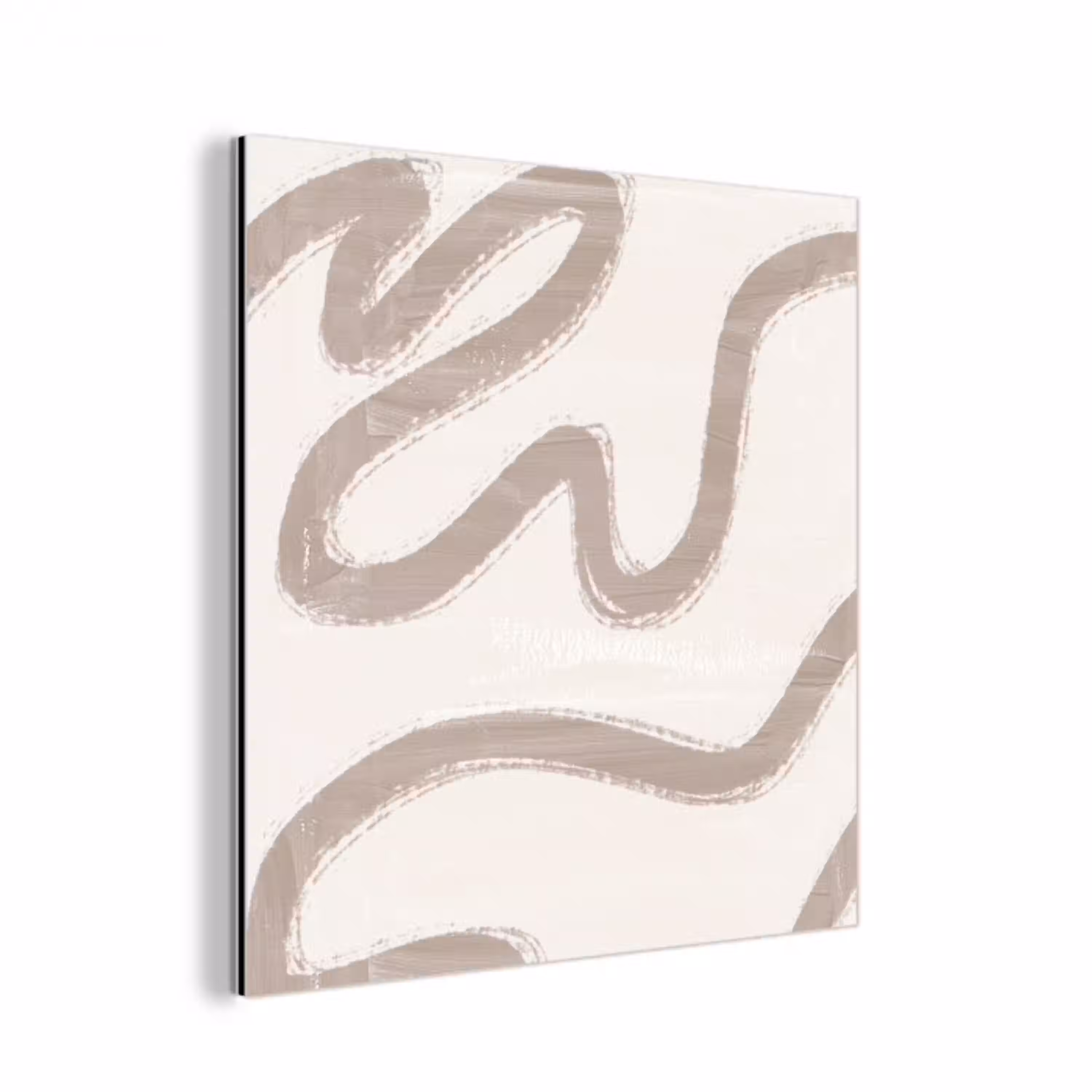 Abstract - Moderne kunst - Beige aluminium wit klein -3d
