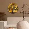Boom - Levensboom - Abstract - Goud Wandcirkel kunststof plaat 5mm dik klein -sfeer1