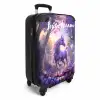 Portret van een Eenhoorn tussen Paarse Bloemen NBS - Handbagage koffer - Kinderen Unisex middel -productfoto_3d