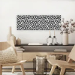 Design - Geometrie - Patroon - Zwart - Wit canvas 2cm klein 828 -sfeer6