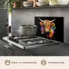 Schotse Hooglander - Graffiti - Kleurrijk - Bloem - Dieren keuken achterwand spatscherm klein -usp_NL