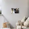 Panter - Zwart - Abstract - Verfstreken Tuinposter op houten frame 2 cm dik klein -sfeer1