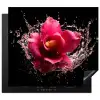 Bloemen - Roze - Water - Zwart - Botanisch - Natuur Inductie beschermer vinyl 3mm middel -3d