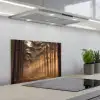 Bos - Mist - Zonlicht keuken achterwand spatscherm klein -3d_schuin