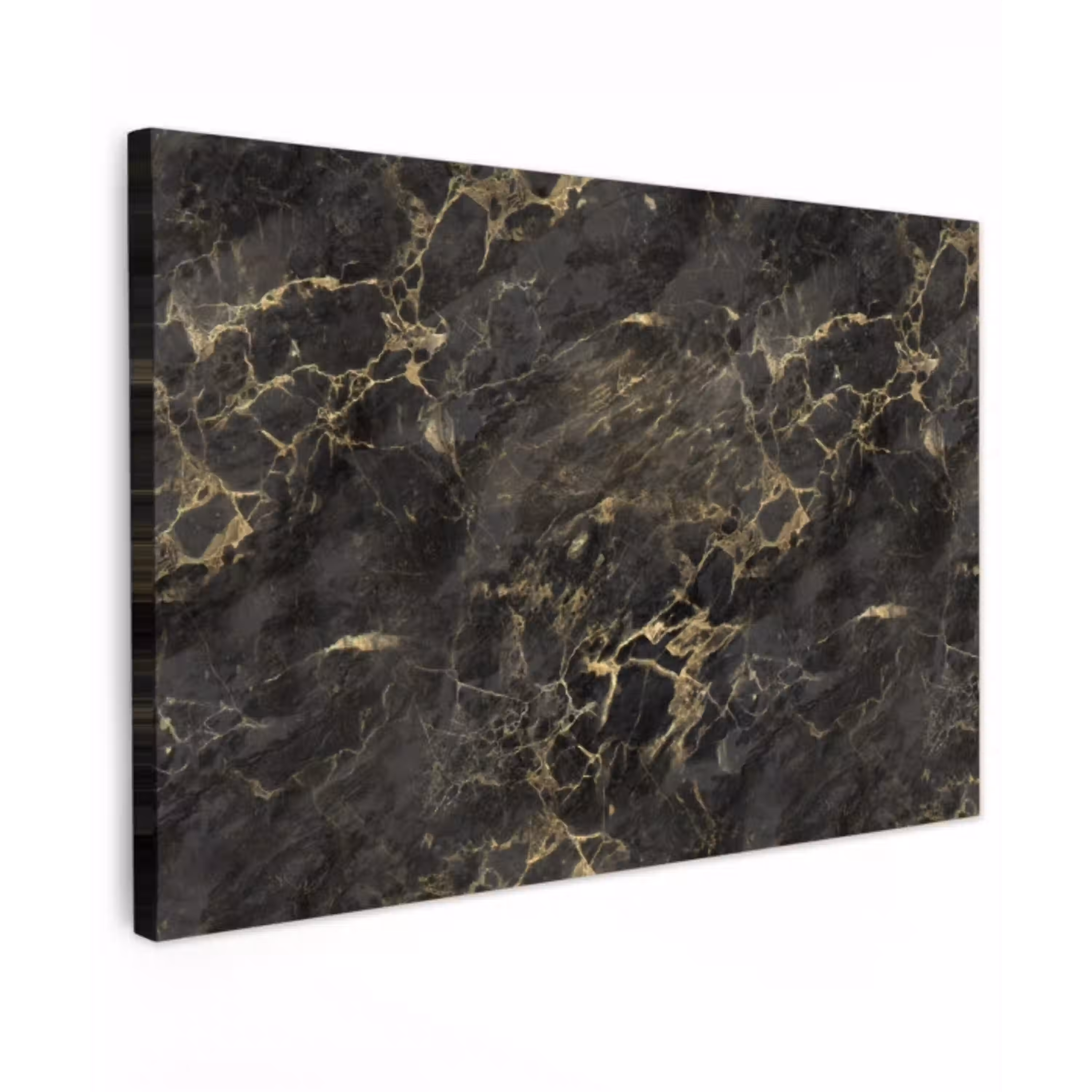 Zwart - Marmer - Goud - Nerf Tuinposter op houten frame 2 cm dik klein 845 -3d