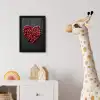 Kersen - Hart - Rood - Zwart fotolijst zwart zonder passe partout klein -usfeer4_kinderkamer