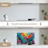 Haai - Koraalrif - Abstract - Kleurrijk keuken achterwand spatscherm klein -voor_na_NL