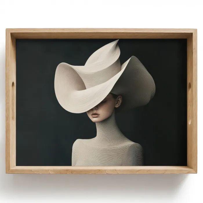 Vrouw - Golvende - Hoed Dienblad Rechthoek middel -z3d_shopping