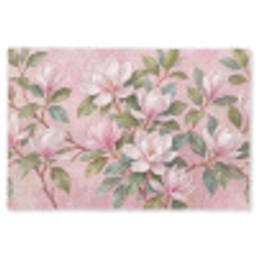 Magnolia's - Patroon - Roze Vloerkleed Rechthoek klein -3d