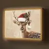 Kerst - Hert - Gewei - Rood Light Box met batterij (Wandlamp) middel -z3d_website