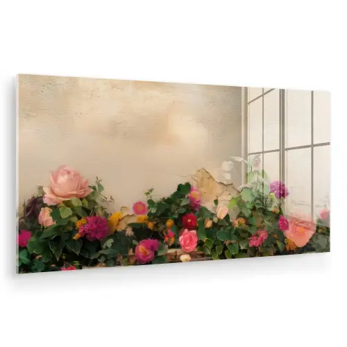 Rozen - Muur - Vintage plexiglas 5mm klein -zzzproduct_nieuw