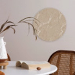 Beige - Marmer - Organisch - Wit Akoestische PET Vilt - Rond klein 838 -sfeer3