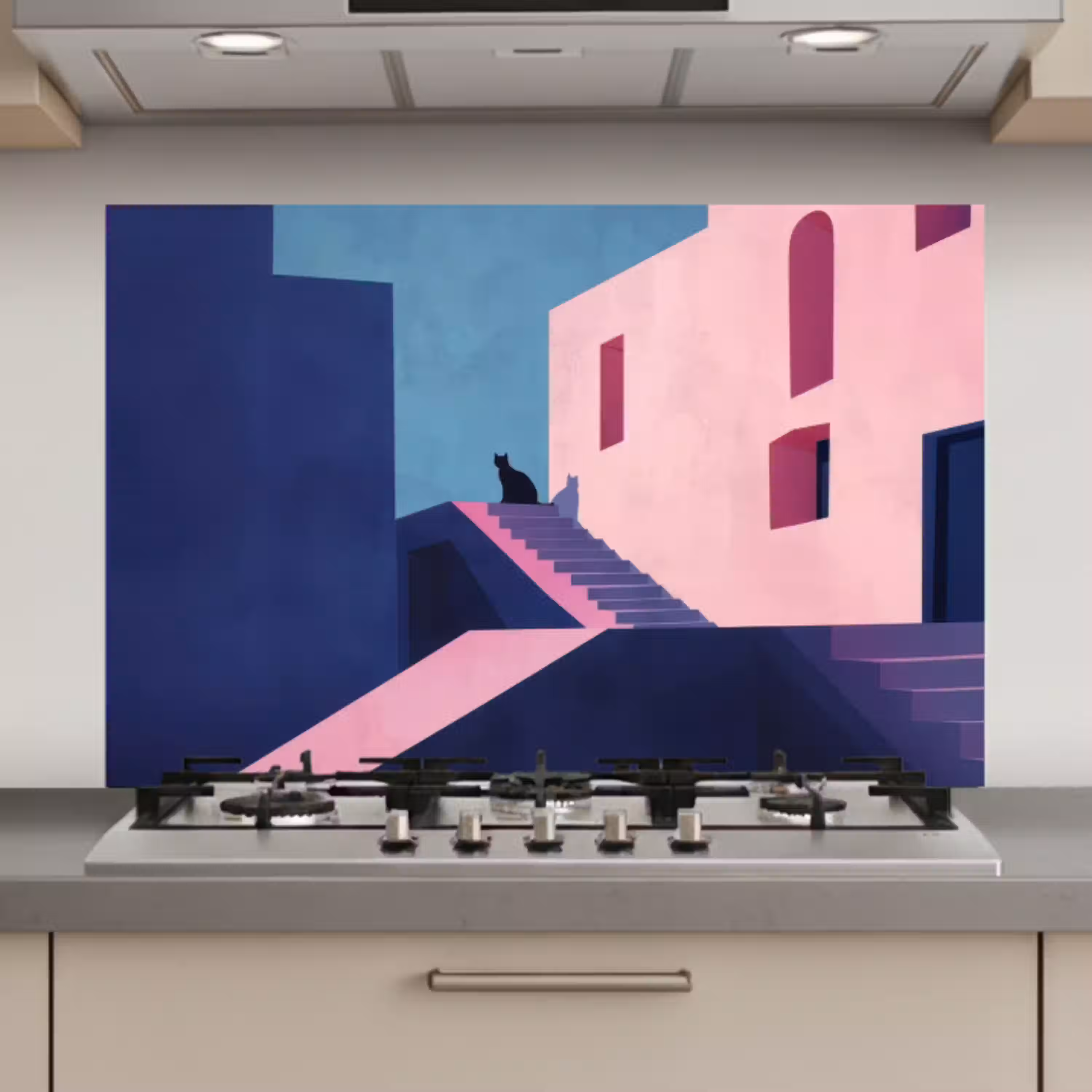 Kat - Trap - Gebouwen - Schaduwcontrasten keuken achterwand spatscherm klein -3d_website