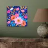 Bloemen - Blauw - Roze aluminium wit klein -sfeer2