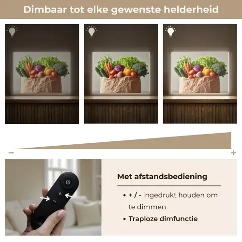 Papieren - Boodschappen - Groente - Kleurrijk Light Box met batterij (Wandlamp) middel -USP_dimbaarNL