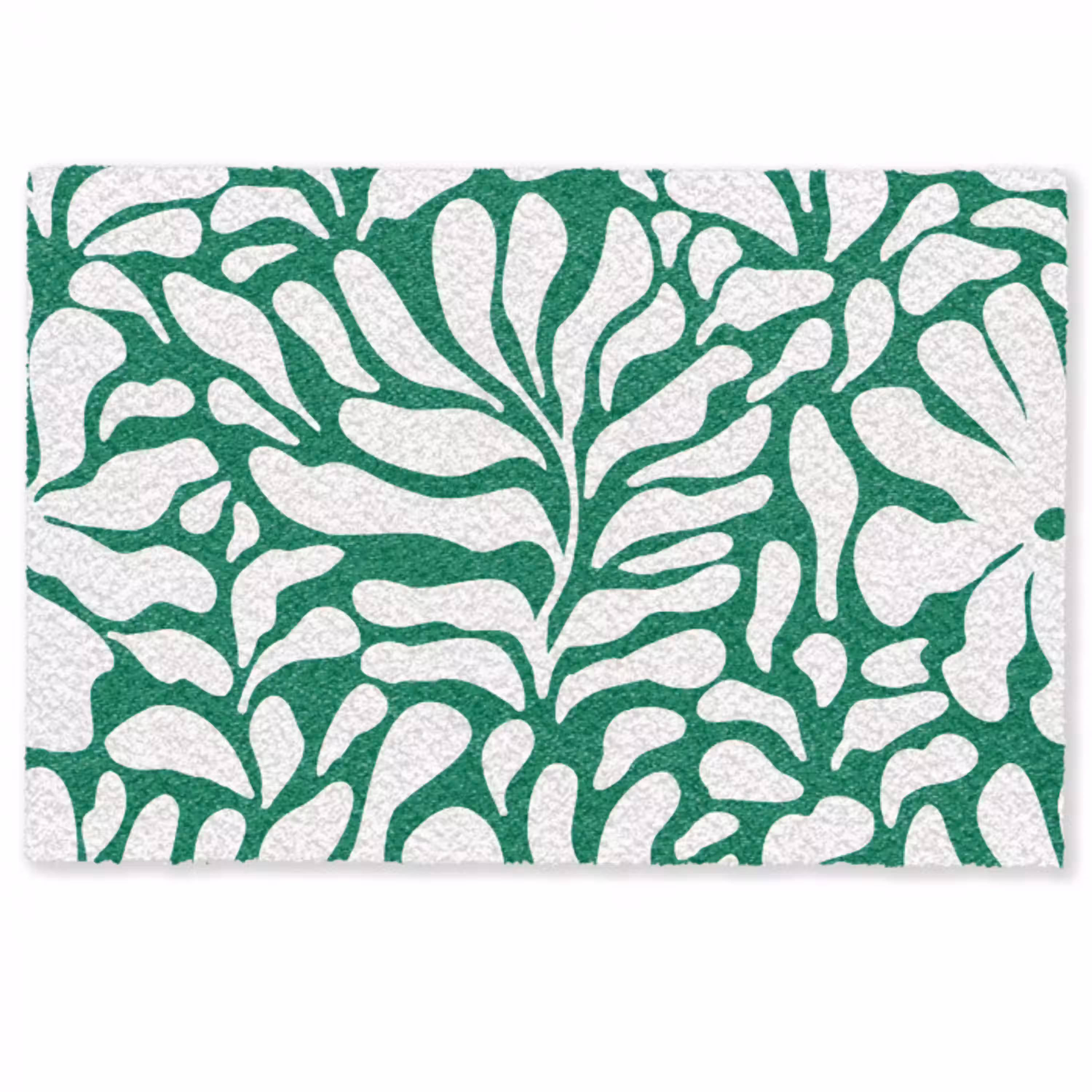 Bloemen patroon - Groen - Wit - Print Deurmat klein -zkaufland3d