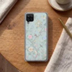 Vogel - Bloemen - Kleurrijk Telefoonhoesje Samsung Galaxy A12 klein -sfeer1