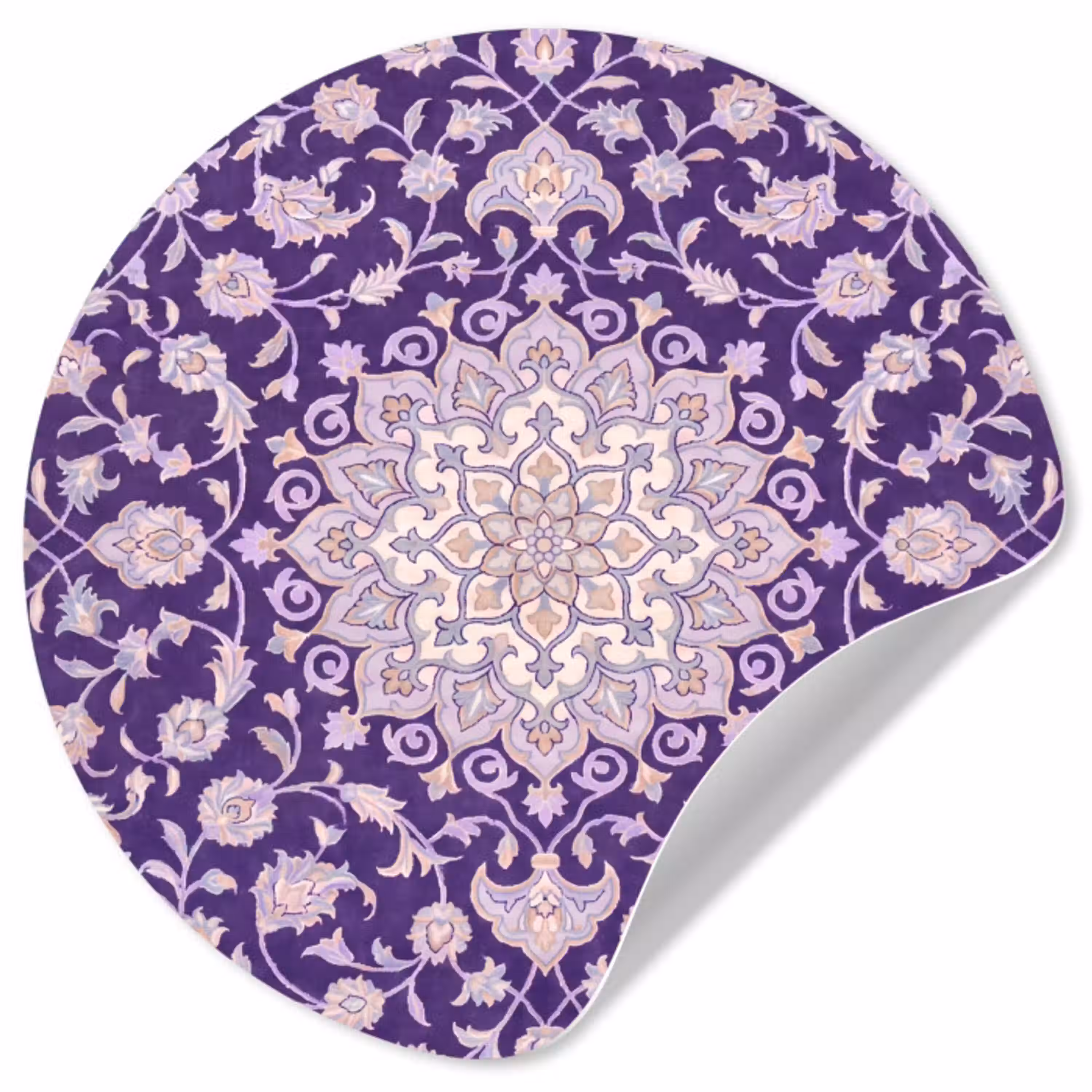 Patroon - Medallion - Oosters - Paars - Decoratie Wandcirkel behangsticker klein -3d