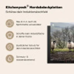 Schapen - Rij - Weide - Dieren - Platteland Inductie beschemer met haakjes klein -ky-usp-de