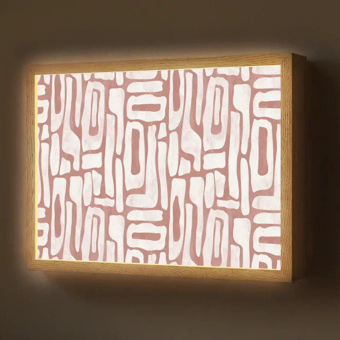 Roze - Wit - Organisch Light Box met batterij (Wandlamp) middel 907 -z3d_website