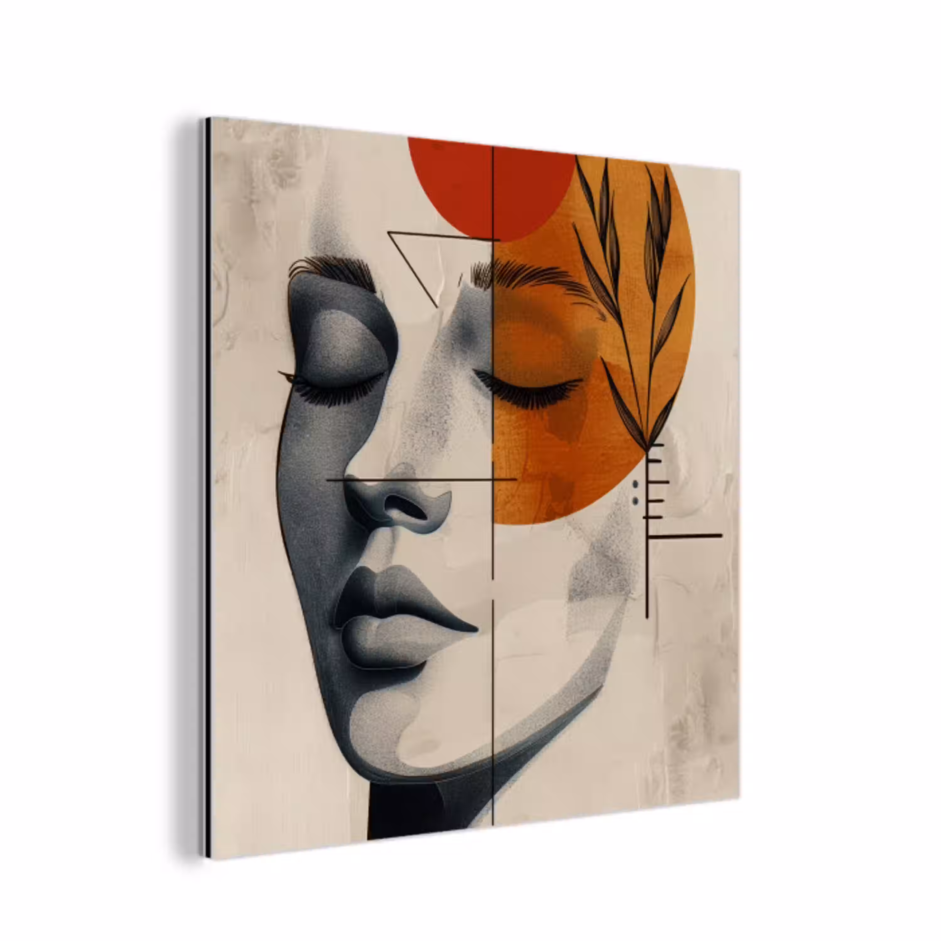 Gezicht - Cirkels - Kunst - Modern aluminium wit klein -3d